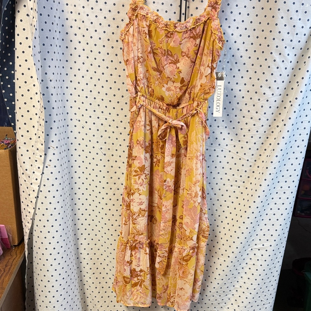 Luxology Floral Pink and Orange Dress
